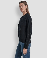 Dkny Jeans Women's Rhinestone Embellished Crewneck Sweater