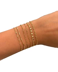 by Adina Eden Solid Bar X Ball Gold Plated Chain Bracelet