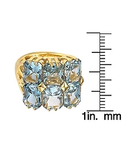 Suzy Levian New York Sterling Silver Cubic Zirconia Emerald-cut Cluster Ring