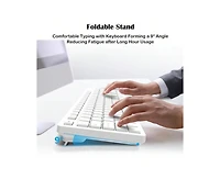 risokeys Wireless Keyboard & Mouse Combo – Full-Size, Silent, 2.4GHz, 2-in-1 Receiver, Compatible with Laptops – White