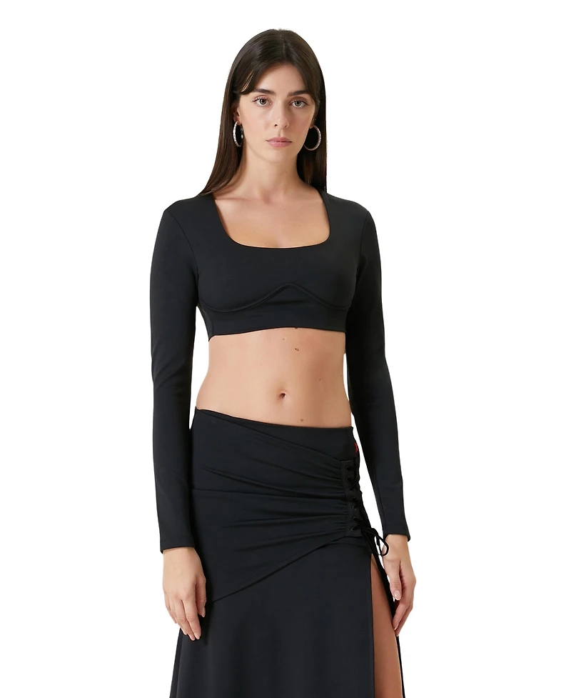 Pcfg Women's Free Heaven Long-Sleeve Crop Top