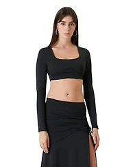 Pcfg Women's Free Heaven Long-Sleeve Crop Top