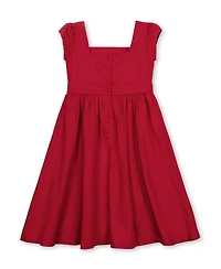 Hope & Henry Big Girls Organic Cap Sleeve High Low Sateen Party Dress