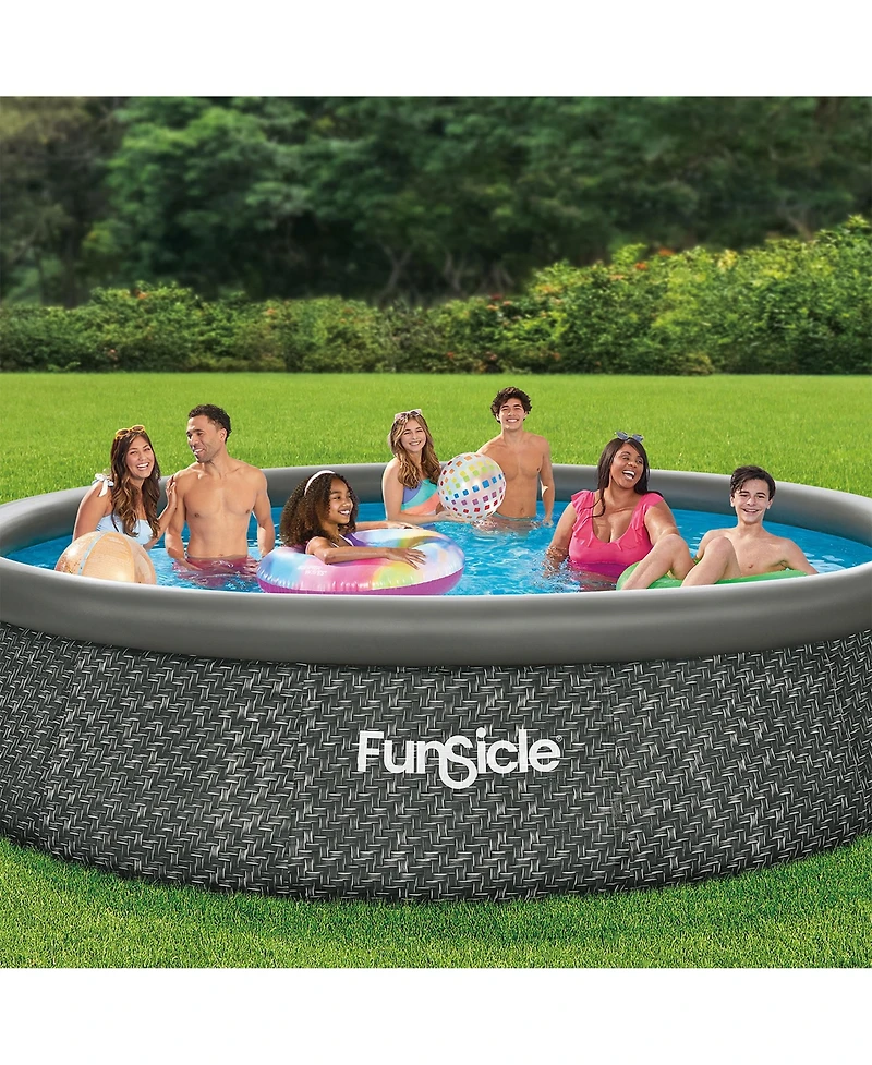 Funsicle 14' x 36" QuickSet Ring Top Above Ground Swimming Pool, Herringbone