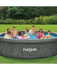 Funsicle 14' x 36" QuickSet Ring Top Above Ground Swimming Pool, Herringbone