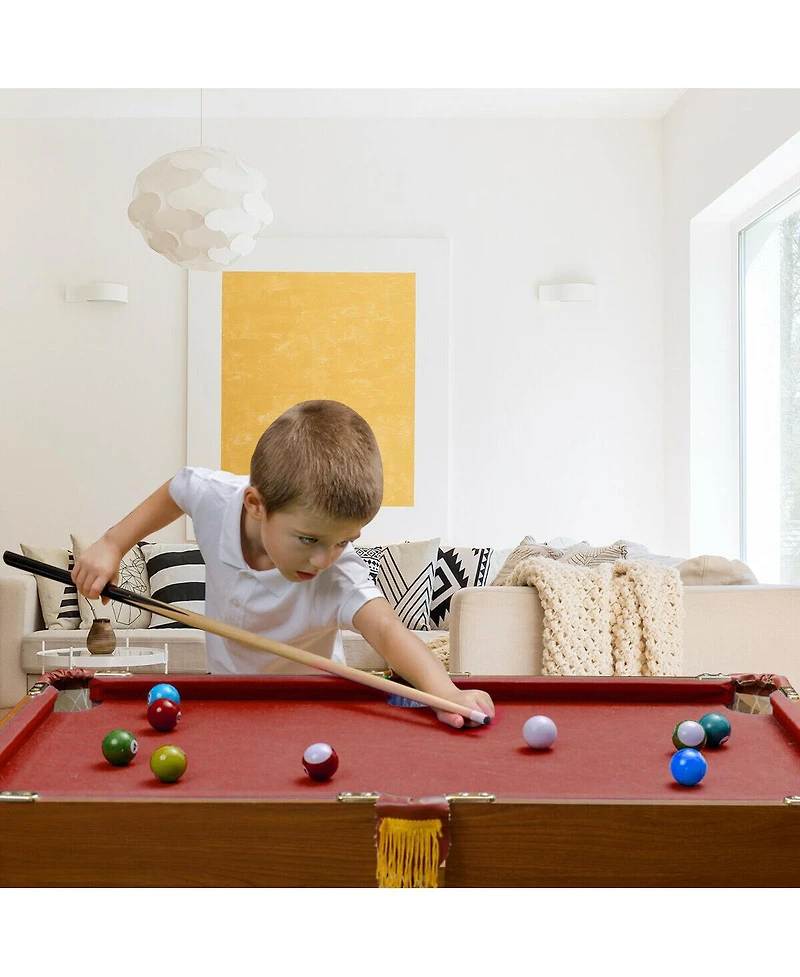 Sugift 48 Inch Mini Table Top Pool Table Game Billiard Set