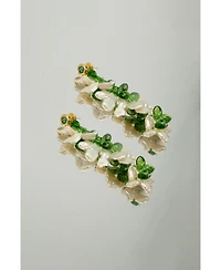 Classicharms Midori Pearl Petal & Peridot Tassel Earrings
