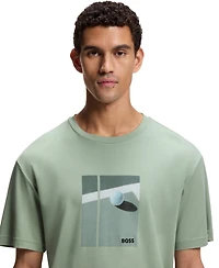 Boss by Hugo Men's Tennis Artwork Pima-Cotton T-Shirt