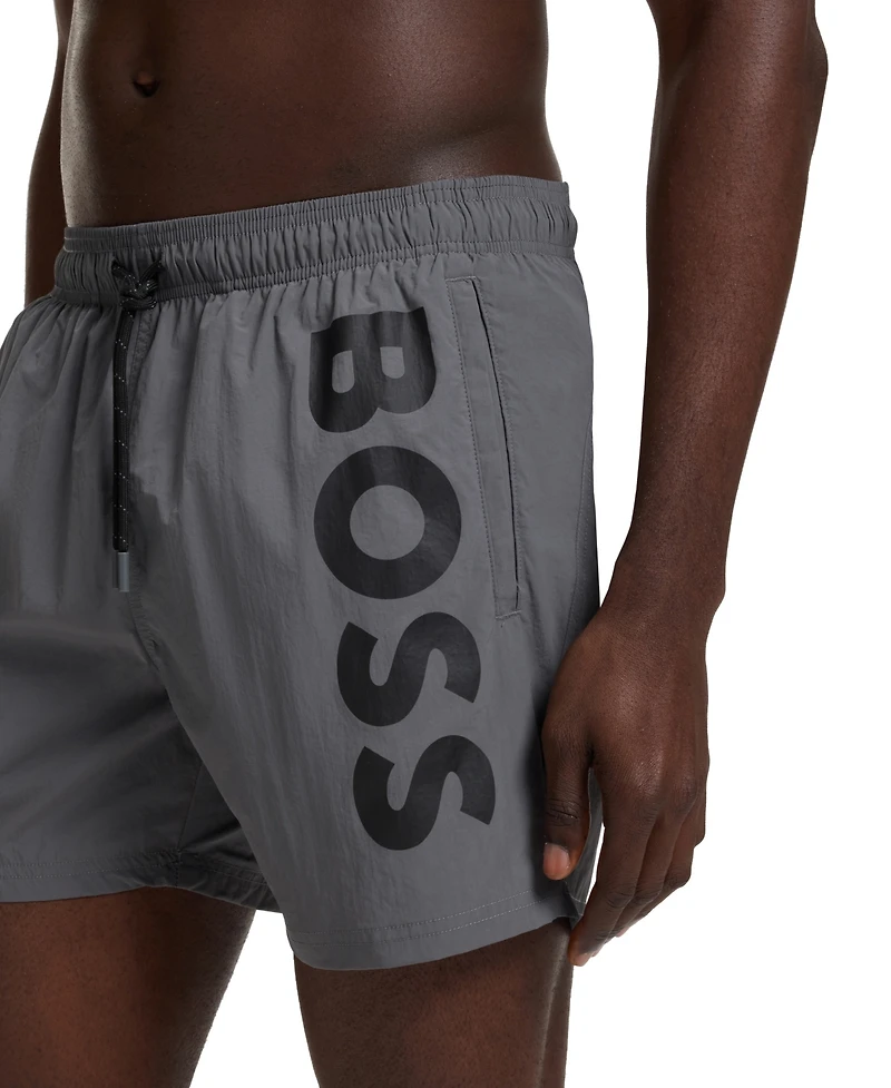 Boss by Hugo Men's Contrast-Logo Swim Shorts