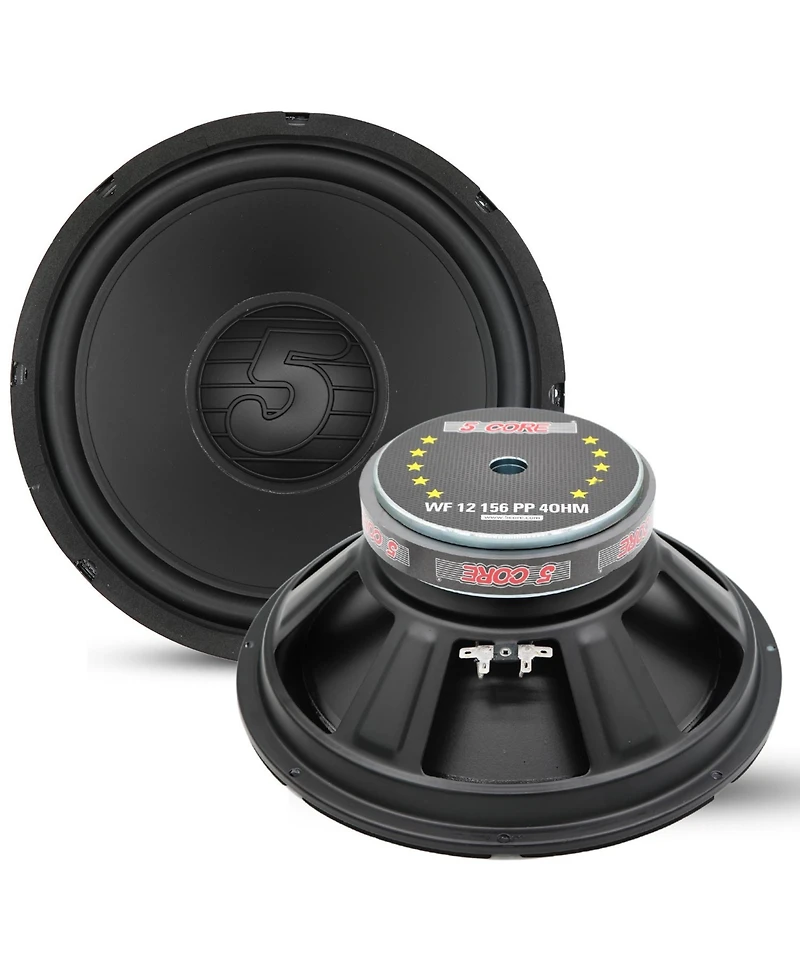 5 Core 12 Inch Woofer 400W Car Subwoofer 4Ohm Replacement Deep Sub w Poly Cone - Wf 12 156 Pp 4OHM
