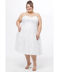 Celebrations by Sydney's Closet Women's Sweetheart Strapless Lace Bustier Party Dress