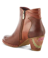 L'Artiste Women's Zamihi Western Boot –Leather Burnished Polished Design – Padded Insole, Inside Zipper, Flexible Sole