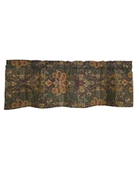 Rlf Home 100% Cotton High Quality Espadas Tailored Window Valance with 1.5" Rod Pocket 50" W X 12" L Hunter