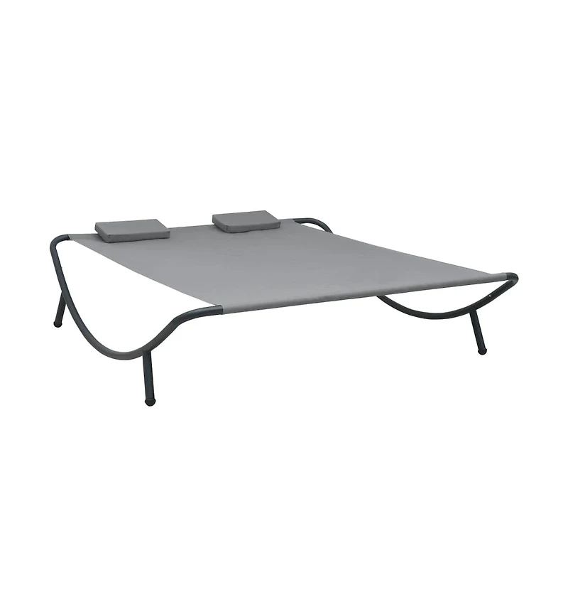 vidaXL Sun Lounger Oxford Fabric, Polyester, Steel Large