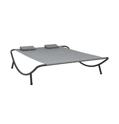 vidaXL Sun Lounger Oxford Fabric, Polyester, Steel Large