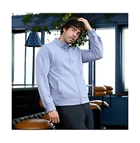 Campus Sutra Men's Flint Grey Panel-Stitch Knit Jacket