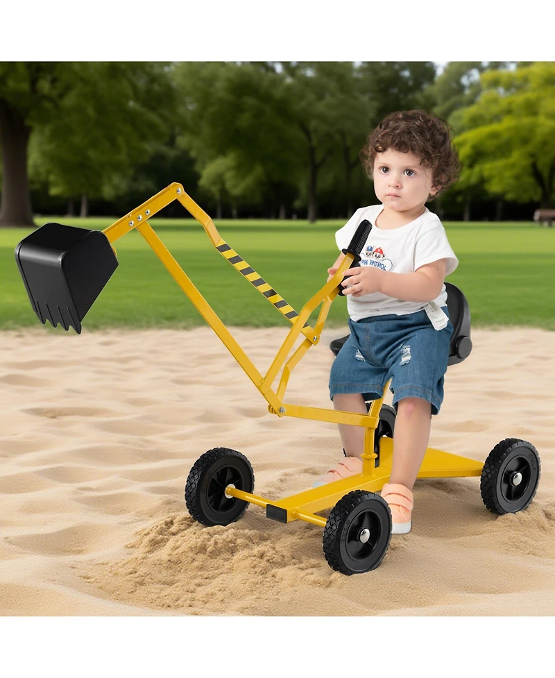 Hongge Sandbox Sand Digger Toy with Dual Handles and Flexible Shovel for Kids