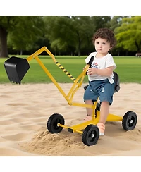 Hongge Sandbox Sand Digger Toy with Dual Handles and Flexible Shovel for Kids