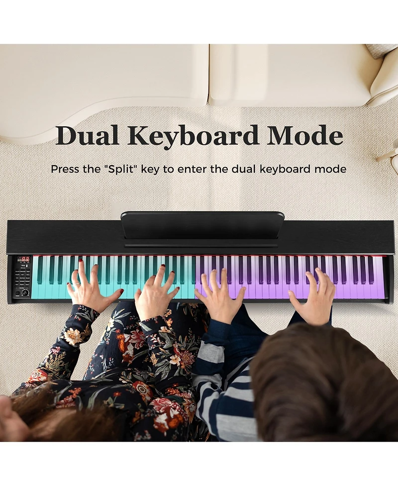 Hongge 88-Key Hammer Action Weighted Digital Piano with Furniture Stand