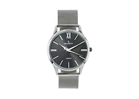 Peugeot Men's 40mm Grey Dial Slim Case Stainless Steel Mesh Watch