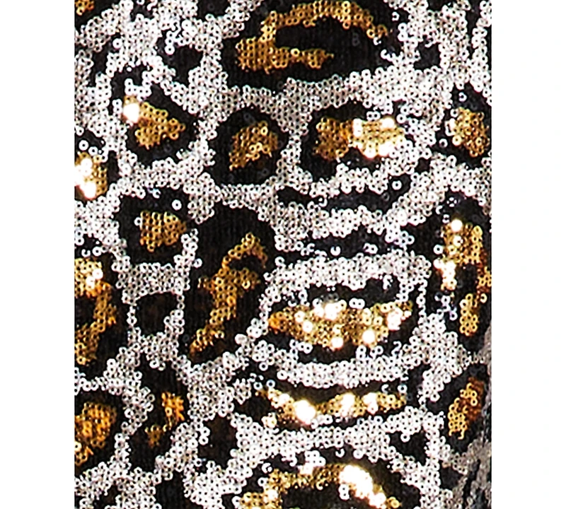 Jm Collection Women's Leopard Sequin Party Cardigan Sweater, Created for Macy's