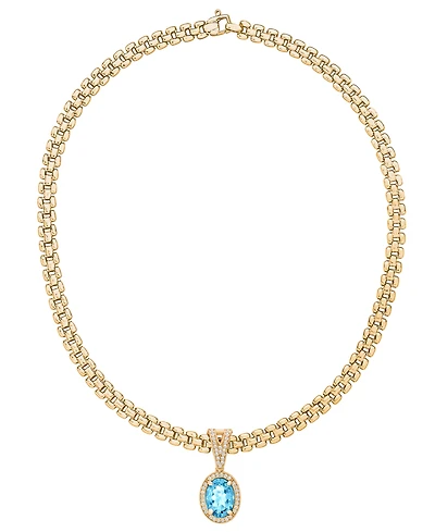 Amethyst (5-3/8 ct. t.w.) & White Topaz (3/4 Panther Link 18" Necklace 14k Gold-Plated Sterling Silver