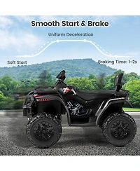 Gymax 24V 2-Seater 4-Wheeler Quad Electric Vehicle w/ 4 Motors Soft Start Led Lights