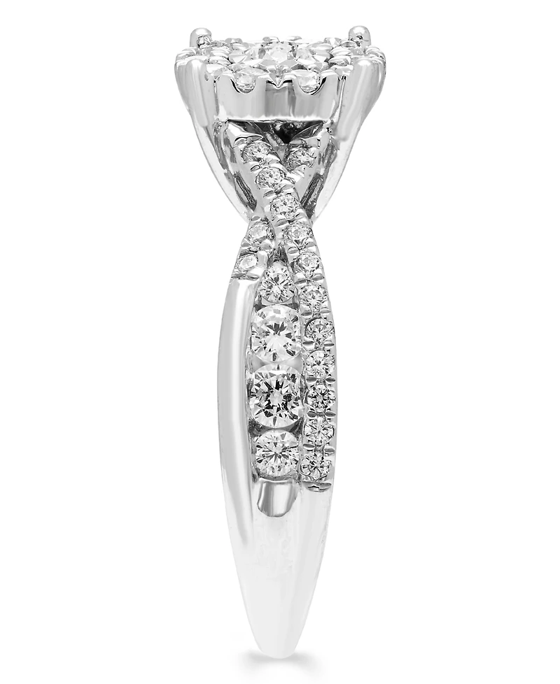 Macy's Diamond Halo Ring (7/8 ct. t.w.) in 10k White Gold
