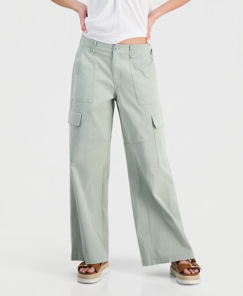 Ultra Flirt Juniors' Wide-Leg Cargo Pants