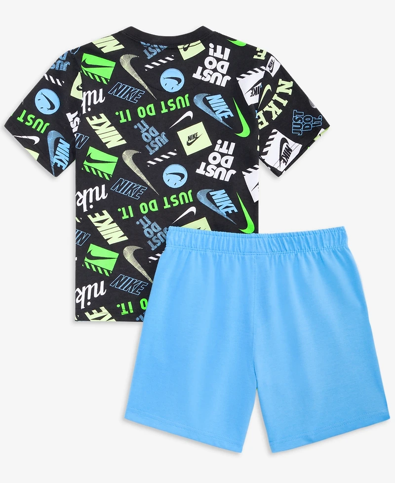Nike Boys' 4-7 Printed T-Shirt & Shorts 2-Piece Set