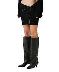 Pcfg Women's Cashmere Blend Zippered Knit Skirt