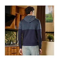 Campus Sutra Men's Prussian Blue Block Pullover Hoodie