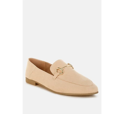 London Rag Womens Noltas Horsebit Embellished Flat Loafers