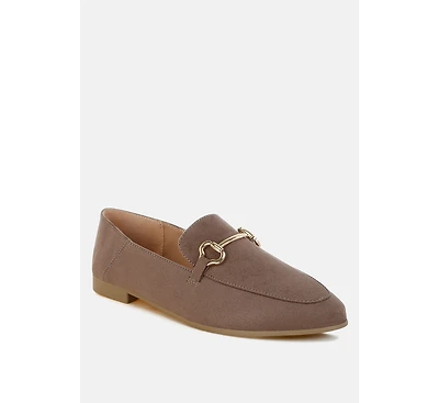 London Rag Womens Noltas Horsebit Embellished Flat Loafers