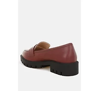 London Rag Women's Peridot Faux Leather Chunky Loafers