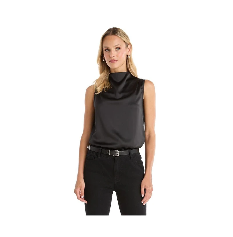 The Noli Shop Women's Mara Silky Top - Champagne