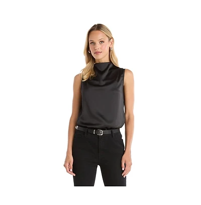 The Noli Shop Women's Mara Silky Top - Champagne