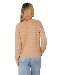 Hope & Henry Women's Organic Herringbone Stitch Cardigan Sweater