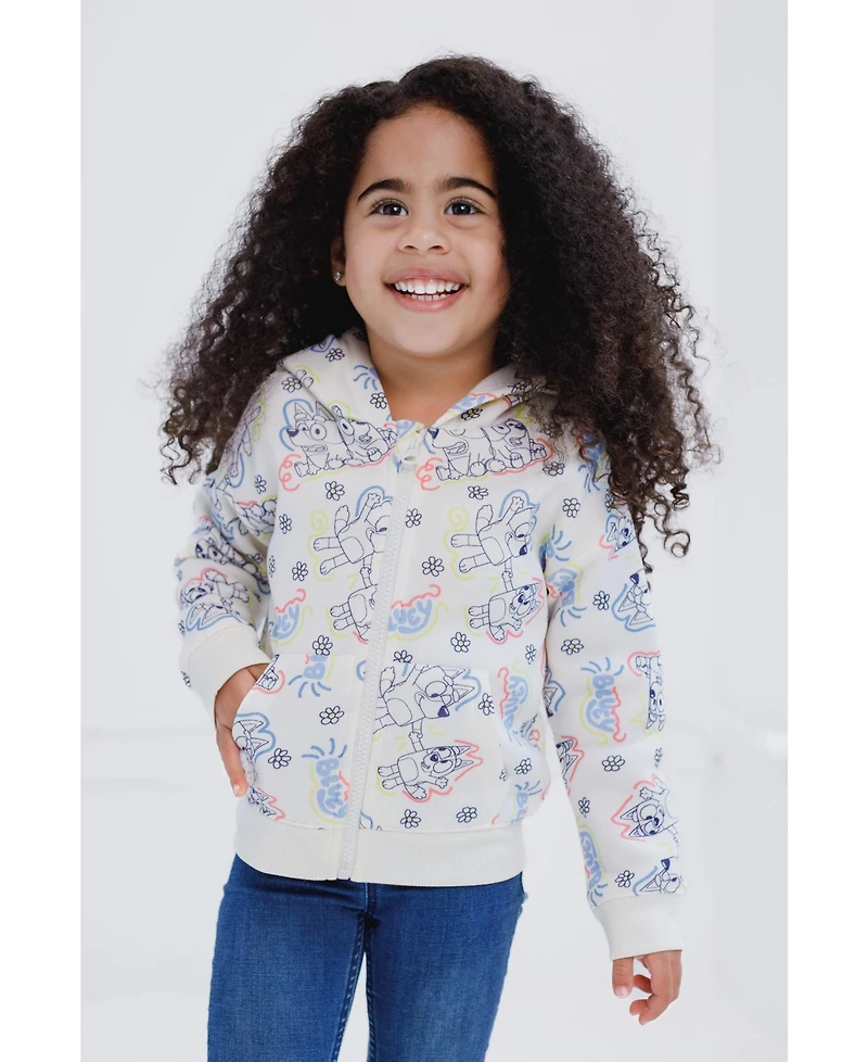 Bluey Girls Bingo Cozy Sherpa Zip Up Cosplay Hoodie