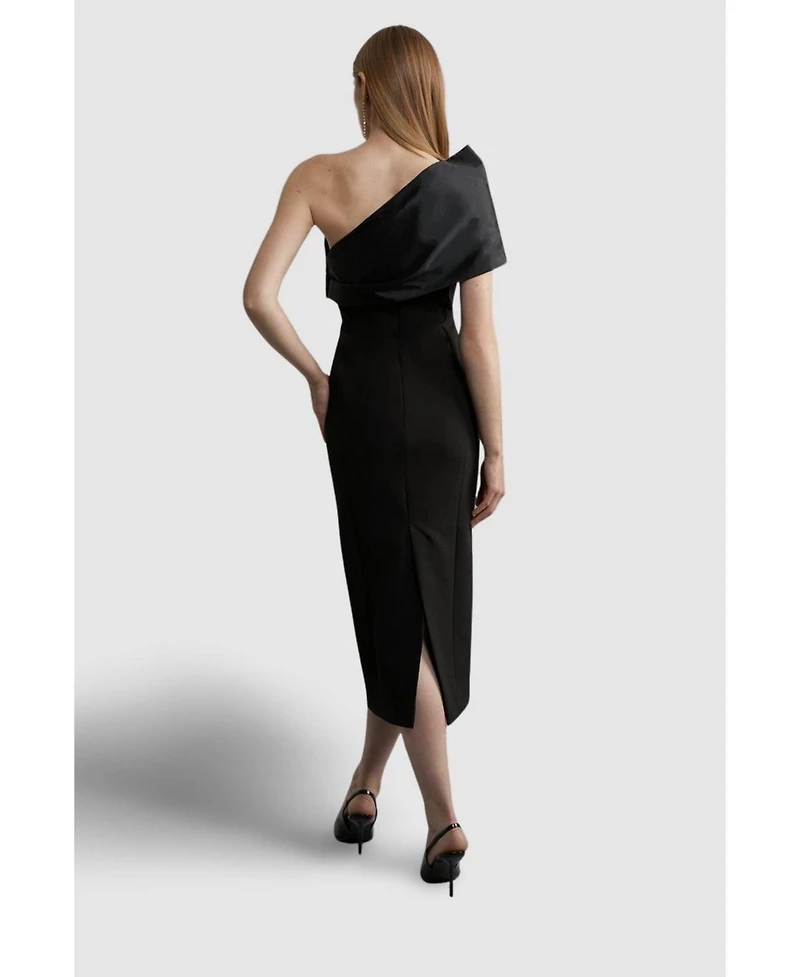 Karen Millen Women's One Shoulder Panel Midi Dress