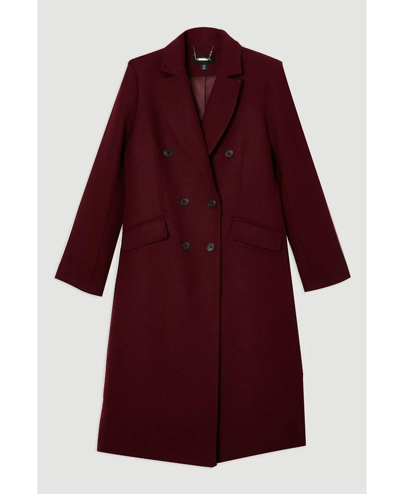 Karen Millen Women's Wool Double Breasted Midi Coat