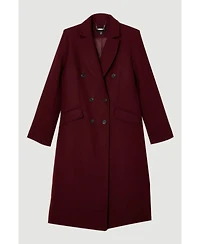 Karen Millen Women's Wool Double Breasted Midi Coat
