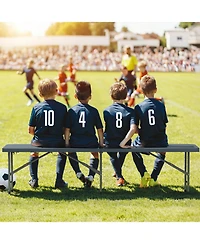 Sugift 6 Feet Plastic Folding Bench Portable Seat with Handle and Lock