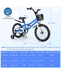 Sugift 18 Feet Kids Bike with Removable Training Wheels