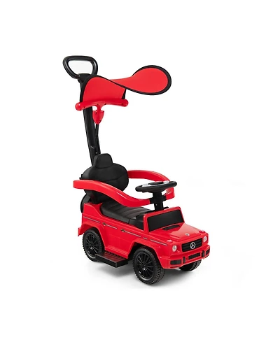Sugift 3-In-1 Ride on Push Car Mercedes Benz G350 Stroller Sliding Car with Canopy