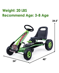 4 Wheels Kids Ride On Pedal Powered Bike Go Kart Racer Car Outdoor Play Toy