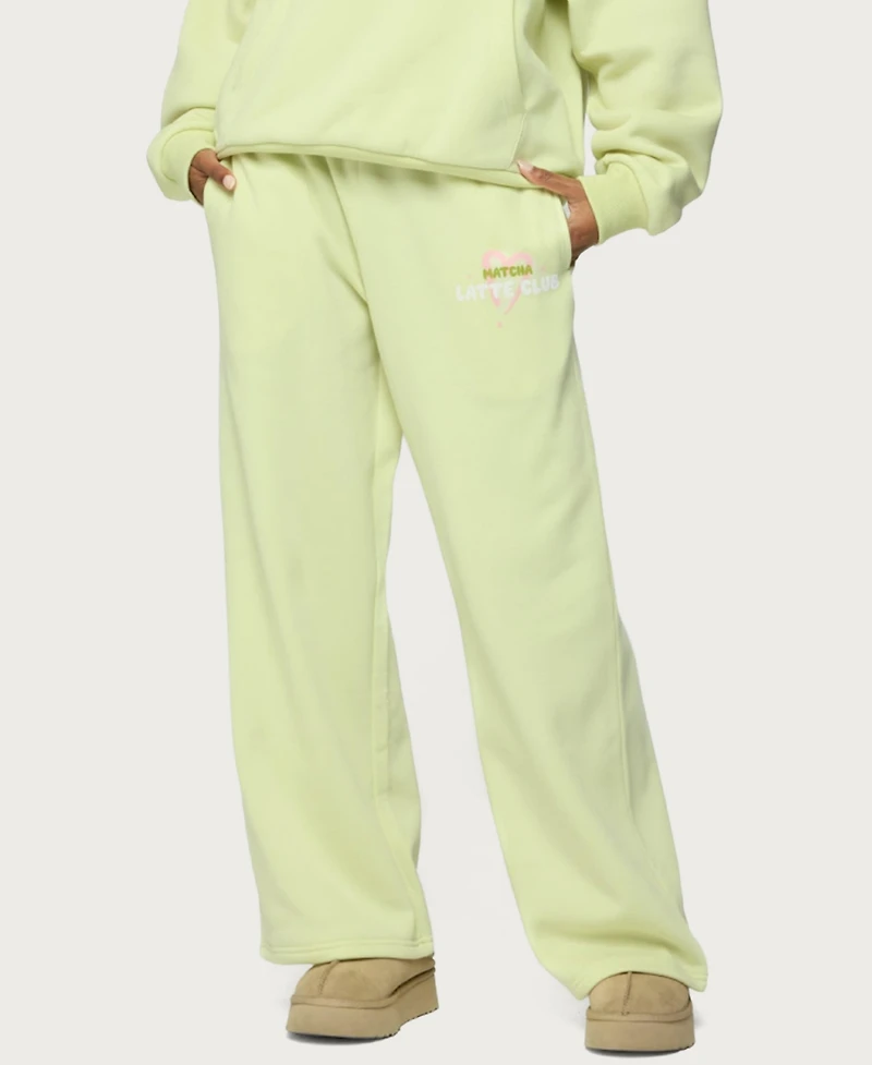Edikted Women's Matcha Lover Straight Leg Sweatpants