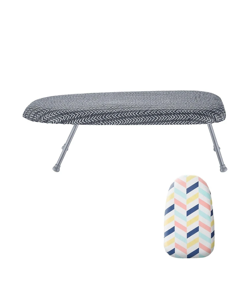 Ecooso Tabletop Ironing Board 23.4" x 14.4" with Heat-Resistant Cotton Cover & 7mm Padding, Ideal for Small Spaces & Travel