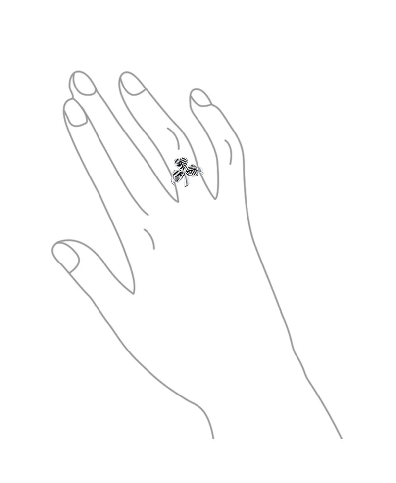 Bling Jewelry Celtic Good Luck Irish Shamrock Clover Band Ring Antiqued Oxidized Sterling Silver