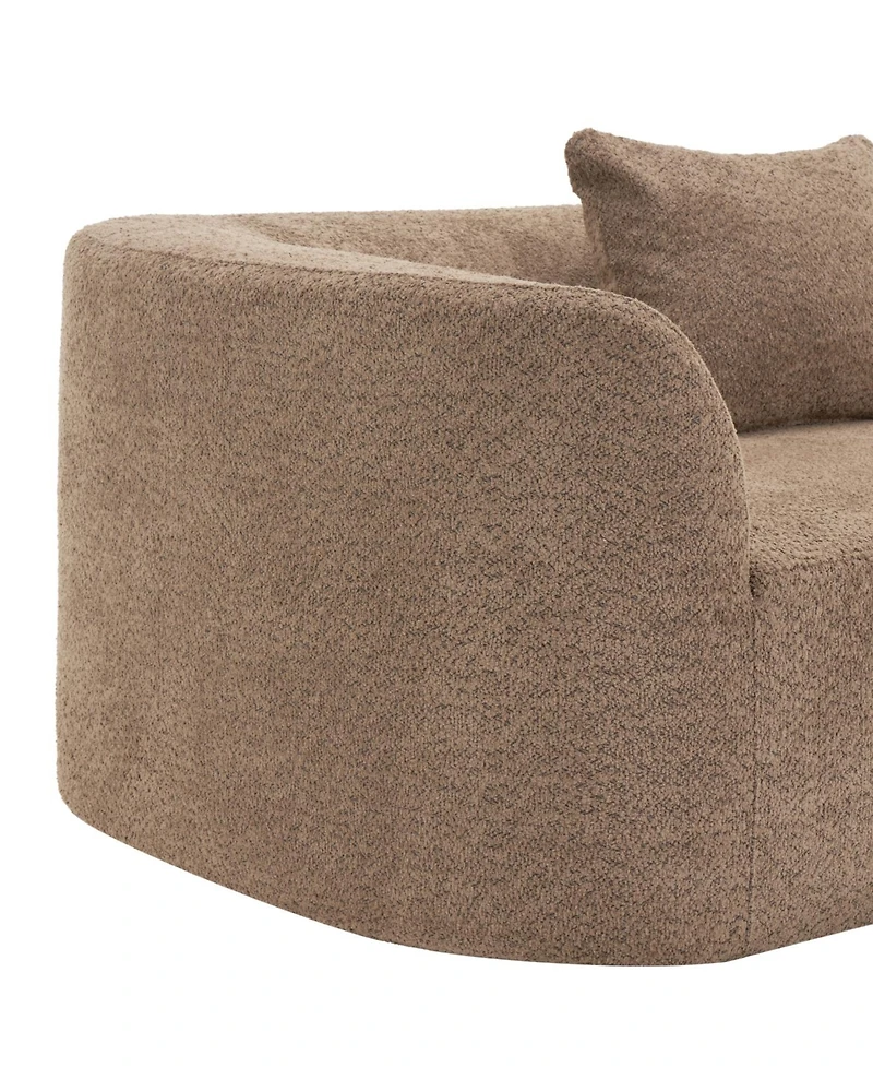 Streamdale Furniture 116" Modern Curved Sectional Sofa with Chaise Lounge, Pearl Upholstery, 2-Piece Set